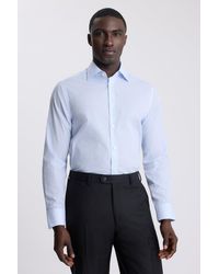 Moss - Premium Tailored Fit Light Stripe Shirt - Lyst