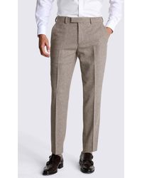Moss - Tailored Fit Stone Donegal Trousers - Lyst