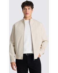 Moss - Light Taupe Cotton Harrington Jacket - Lyst