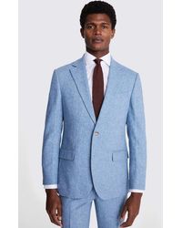Moss - Tailored Fit Aqua Donegal Suit Jacket - Lyst