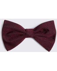 Moss - Italian Burgundy Silk Grosgrain Pre-Tied Bow Tie - Lyst