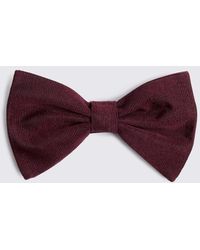 Moss - Italian Burgundy Silk Grosgrain Pre-Tied Bow Tie - Lyst