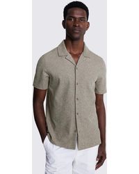 Moss - Neutral Knitted Cuban Collar Shirt - Lyst