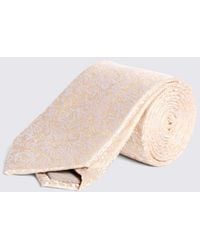Moss - Champagne Floral Swirl Silk Tie - Lyst