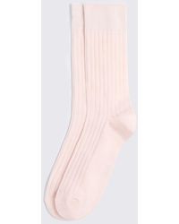 Moss - Soft Mercerised Ribbed Sock - Lyst