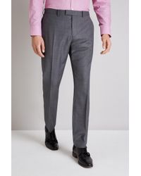 Ermenegildo Zegna Tailored Fit Grey Sharkskin Trouser - Gray