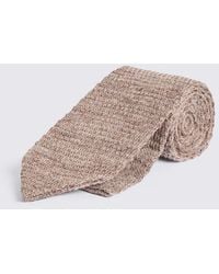 Moss - Taupe Linen Knitted Tie - Lyst
