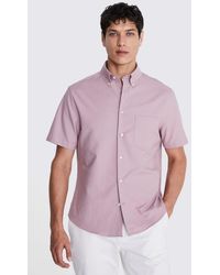 Moss - Dusty Short Sleeve Washed Oxford Shirt - Lyst