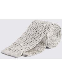 Moss - Zigzag Silk Knit Tie - Lyst