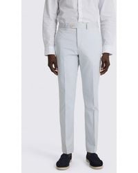 Moss - Tailored Fit Pale Cotton Trouser - Lyst