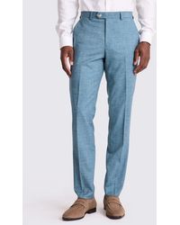 Moss - Tailored Fit Slub Trousers - Lyst