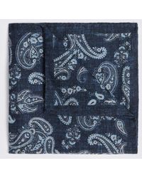 Tessitura bottinelli - Italian & Light Wool Paisley Double Faced Pocket Square - Lyst