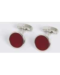 Moss - Round Onyx Cufflinks - Lyst