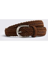 Moss - Tobacco Suede Woven Belt - Lyst