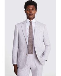 Moss - Tailored Fit Taupe Houndstooth Suit Jacket - Lyst