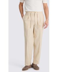 Moss - Neutral Stripe Linen-Blend Beach Trousers - Lyst