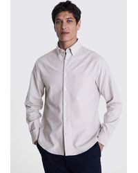 Moss - Light Taupe Washed Oxford Shirt - Lyst