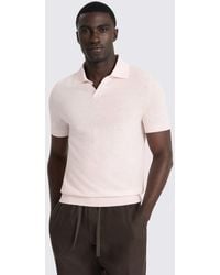 Moss - Linen-Blend Skipper Polo Shirt - Lyst