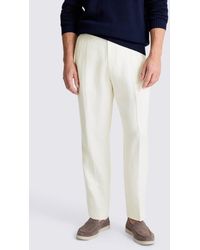 Moss - Off- Linen Pleated Trousers - Lyst