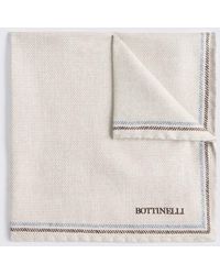 Tessitura bottinelli - Italian Neutral Double Faced Silk Pocket Square - Lyst