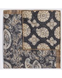 Tessitura bottinelli - Bottinelli Charcoal Double Faced Wool Pocket Square - Lyst