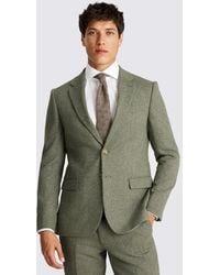Moss - Slim Fit Sage Herringbone Suit Jacket - Lyst