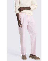 Moss - Pale Cotton Pleated Trousers - Lyst