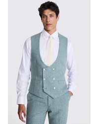 Moss - Tailored Fit Duck Egg Donegal Waistcoat - Lyst