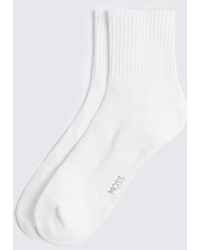 Moss - Half Ankle Cotton-Blend Socks - Lyst