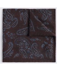 Tessitura bottinelli - Italian Burgundy & Light Wool Paisley Pocket Square - Lyst