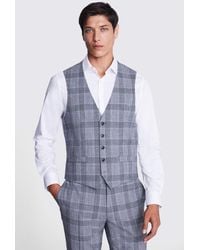 Moss - Tailored Fit Light Check Performance Waistcoat - Lyst