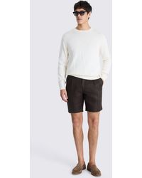 Moss - Linen-Blend Pleated Shorts - Lyst