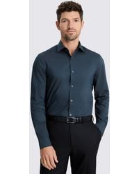Moss - Slim Fit Dark Stretch Shirt - Lyst