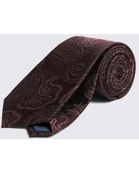 Moss - Burgundy & Paisley Silk Tie - Lyst
