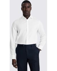 Moss - Tailored Fit Pinpoint Oxford Contrast Cotton Shirt - Lyst