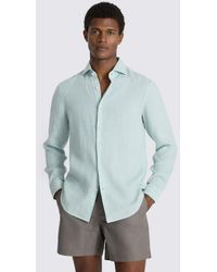 Moss - Aqua Linen Shirt - Lyst