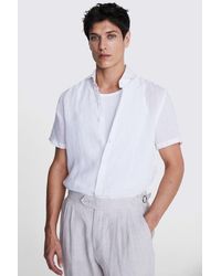 Moss - Tailored Fit Short Sleeve Linen Shirt - Lyst