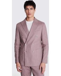 Moss - Tailored Fit Dusty Matte Linen Suit Jacket - Lyst