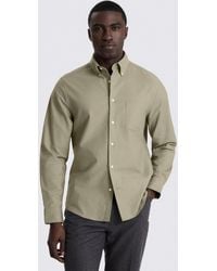 Moss - Sage Washed Cotton Oxford Shirt - Lyst