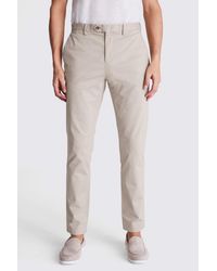 Moss - Slim Fit Stone Cotton-Stretch Chinos - Lyst