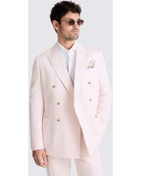 Moss - Tailored Fit Pale Cotton Suit Jacket - Lyst