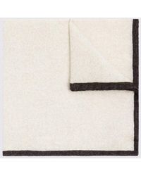 Tessitura bottinelli - Italian Cream Chocolate Border Wool Pocket Square - Lyst