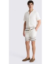 Moss - Stripe Cotton Shorts - Lyst