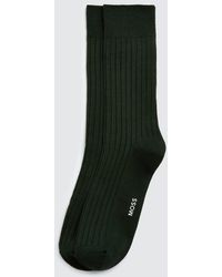 Moss - Forest Fine Ribbed Socks - Lyst