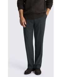 Moss - Relaxed Fit Charcoal Flannel Trousers - Lyst