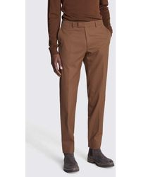 Moss - Slim Fit Copper Flannel Trousers - Lyst