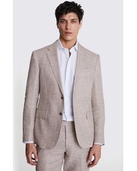 Moss - Slim Fit Oatmeal Linen Suit Jacket - Lyst