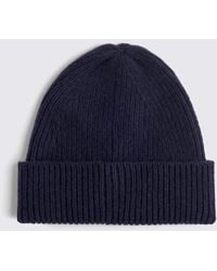 Moss - Cashmere Blend Ribbed Beanie - Lyst