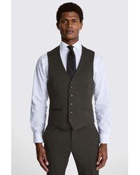 Moss - Slim Fit Charcoal Stretch Waistcoat - Lyst