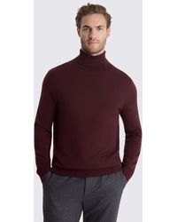 Moss - Wine Merino-Blend Roll-Neck Jumper - Lyst